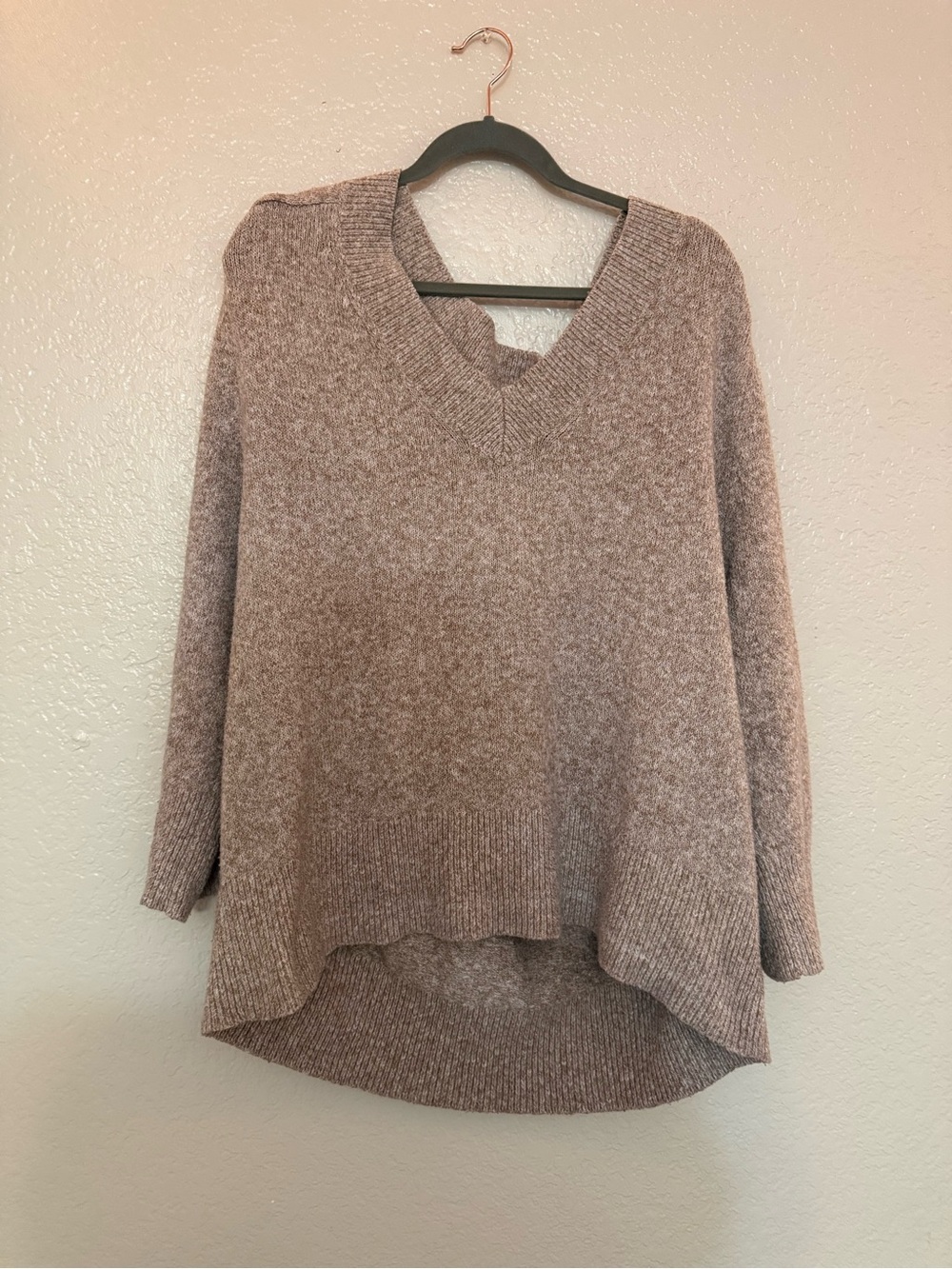 a new day Mauve-Tone V-Neck Pullover Sweater